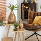 Stoel Relax Kussen Op Frame Textiel/Metaal Bruin