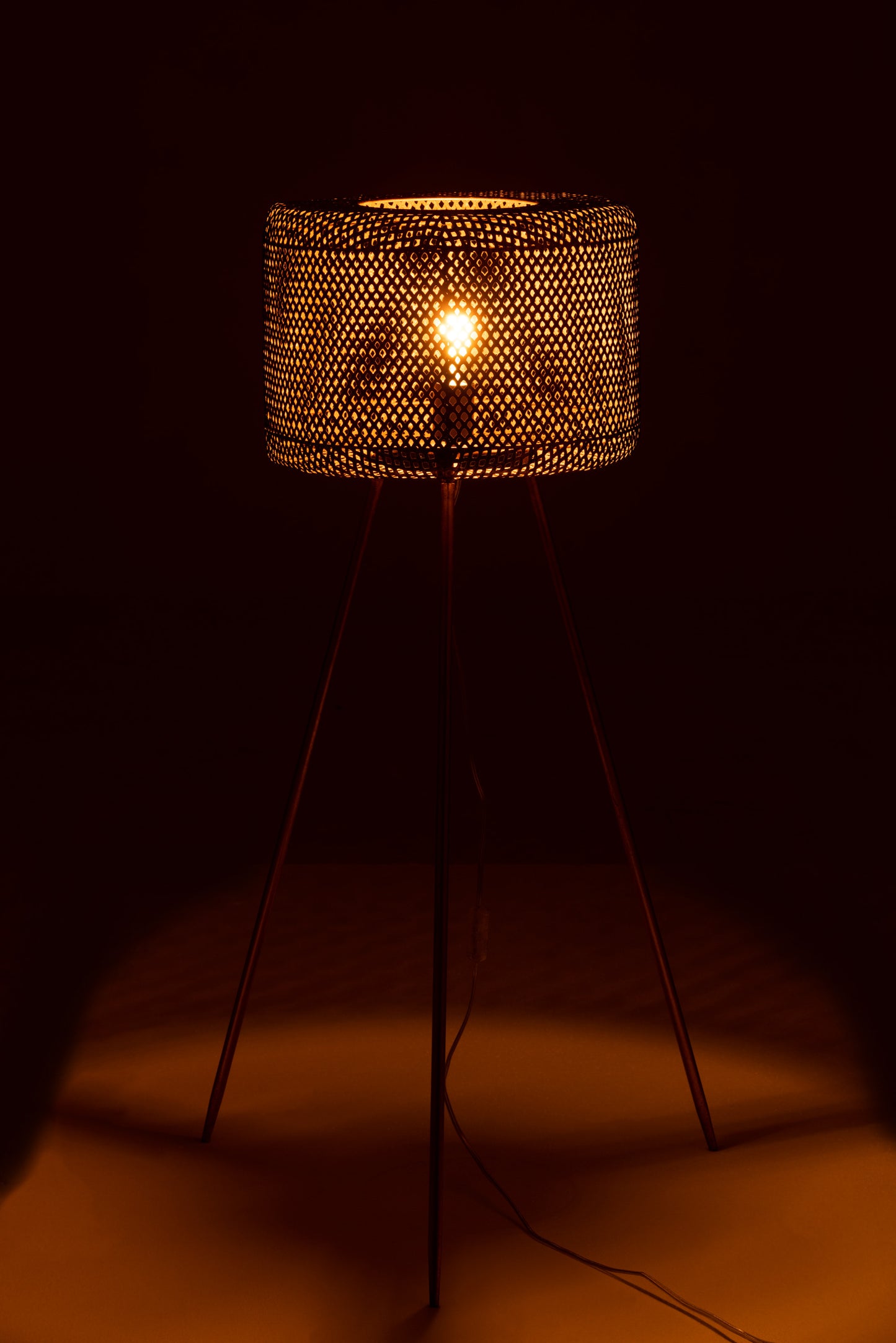 Lampe Trépied Haute Métal Doré Large 