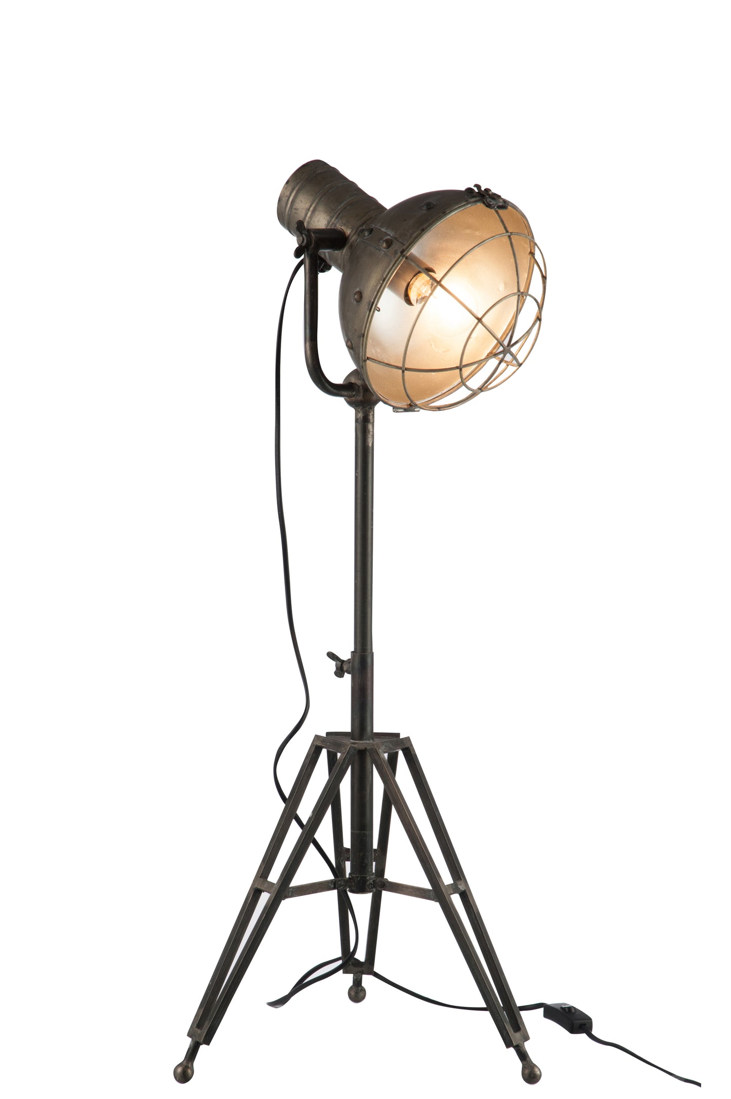 Lampadaire Rond Métal Gris 