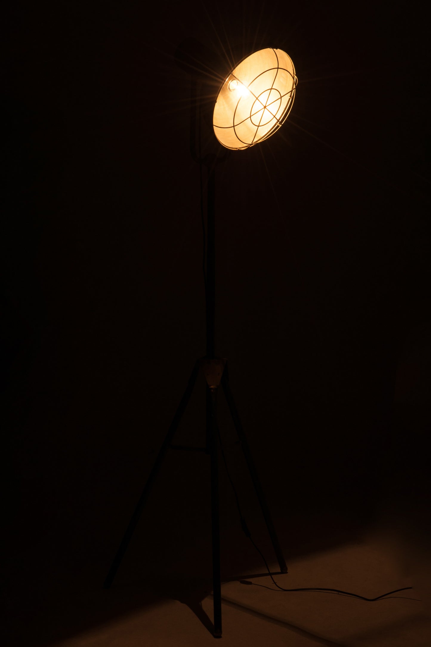 Lampadaire Rond Métal Gris Large 