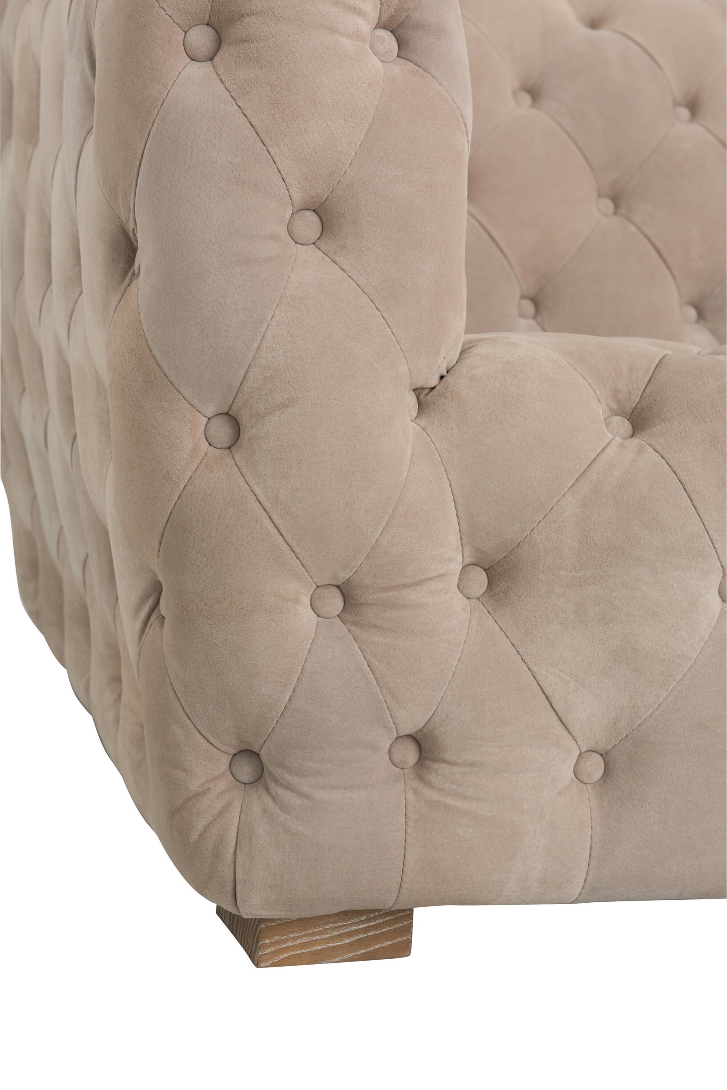 Sofa 3 Zit Knopen Suede Beige