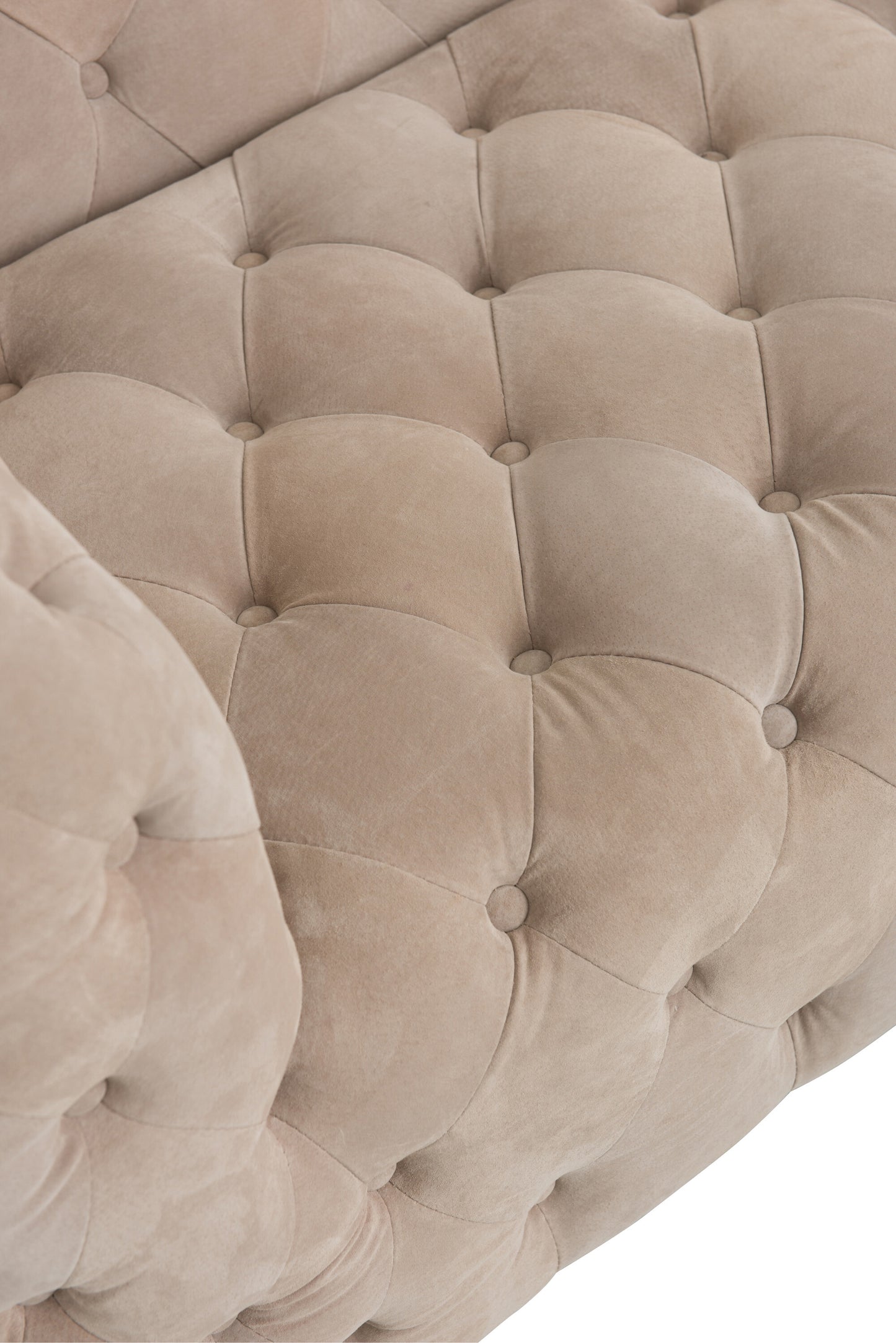 Sofa 3 Zit Knopen Suede Beige
