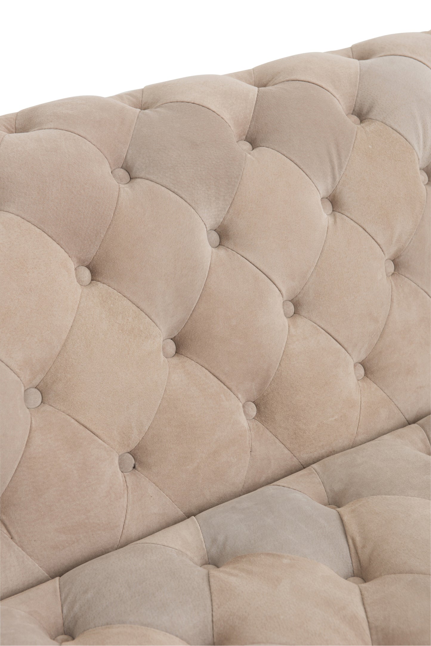 Sofa 3 Zit Knopen Suede Beige