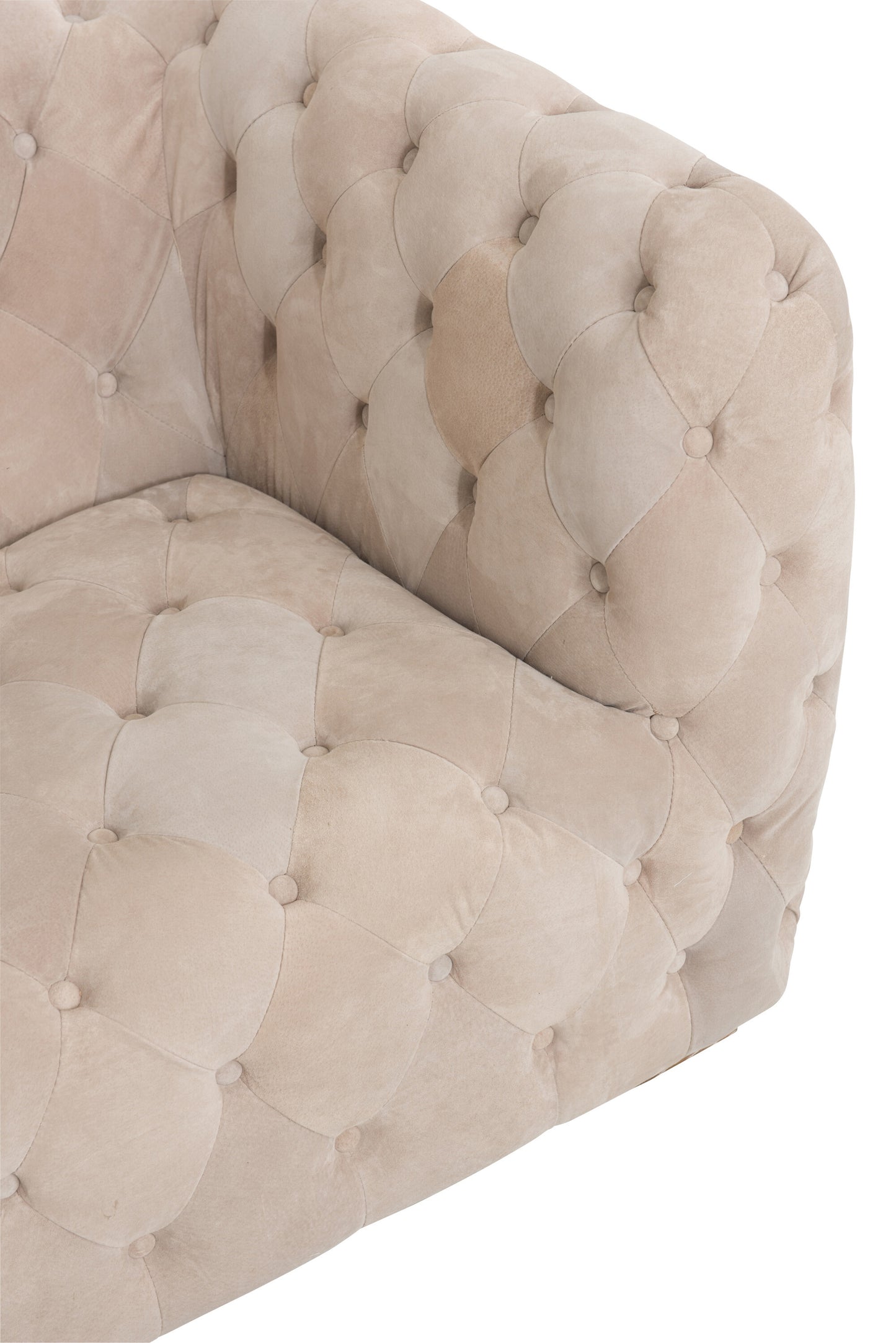 Sofa 3 Zit Knopen Suede Beige