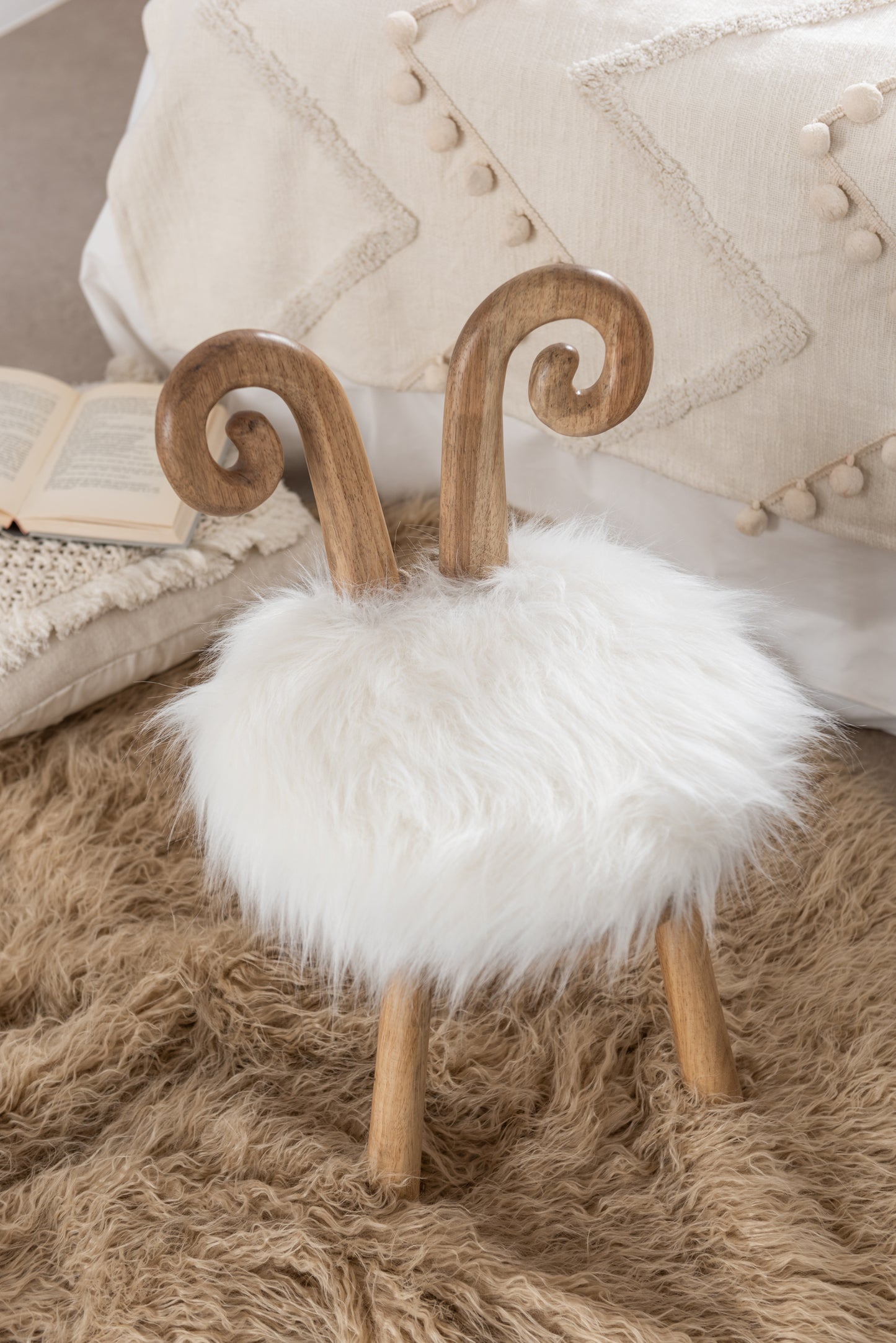 Chair Ear Sheep Wood Natural 