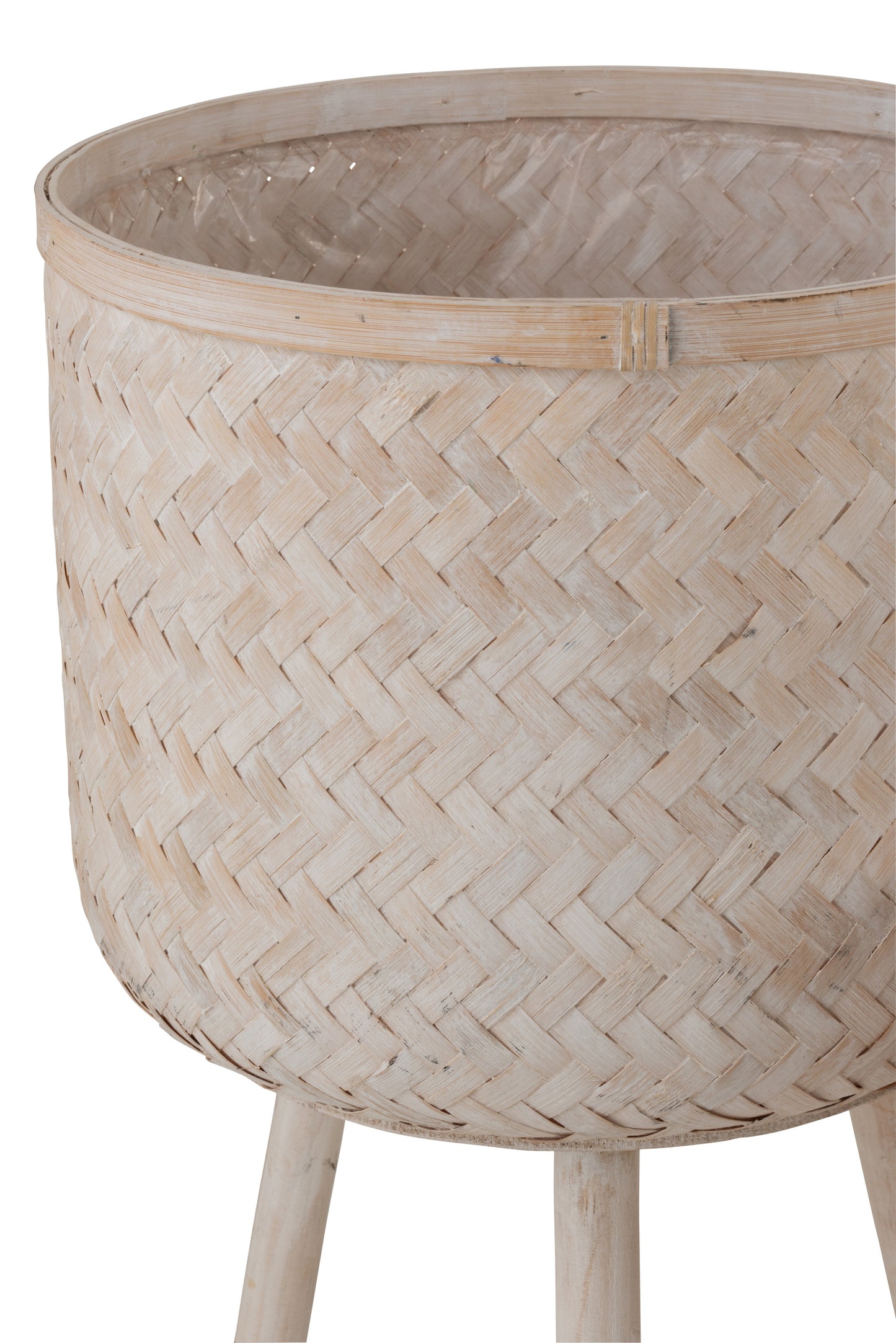 Set 3 Cache-pots 3 Pieds Bambou/Plastique Natural Wash 