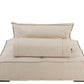 Zetel 1 Zit Poef Linnen Beige
