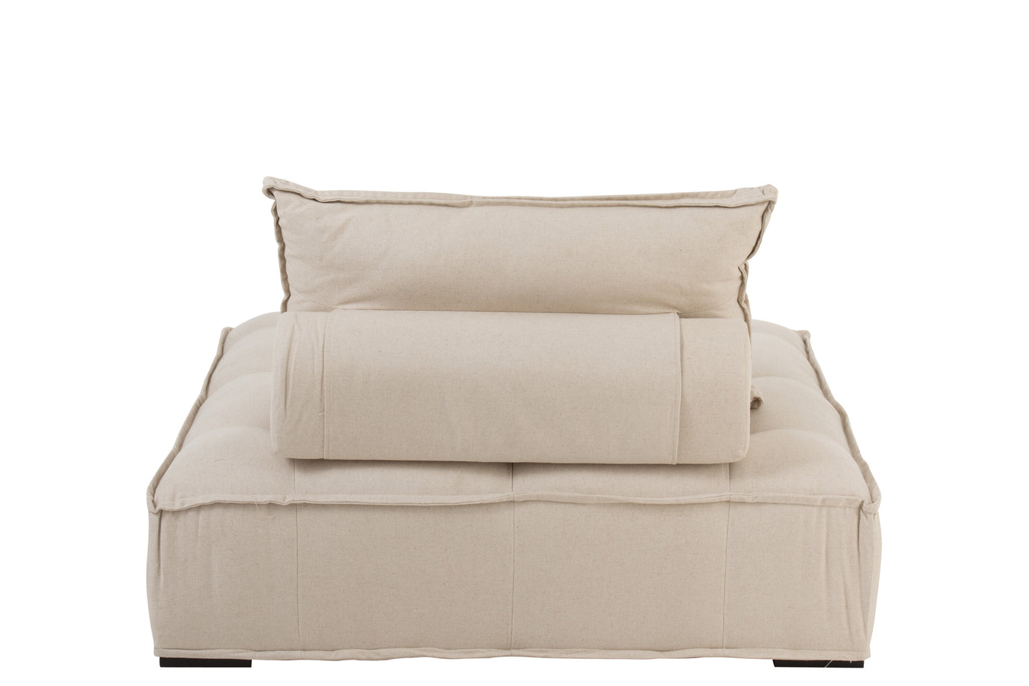Zetel 1 Zit Poef Linnen Beige