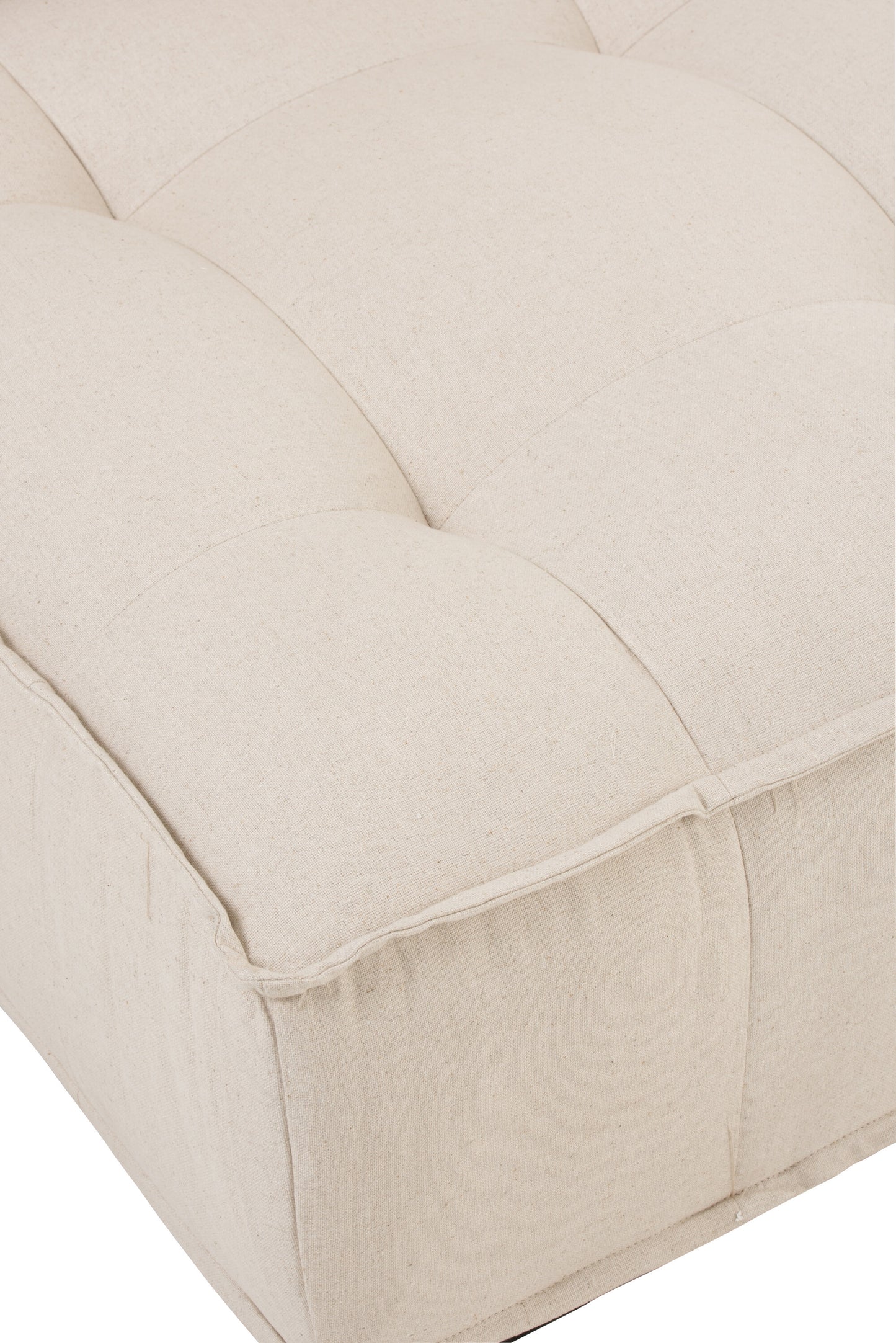 Zetel 1 Zit Poef Linnen Beige