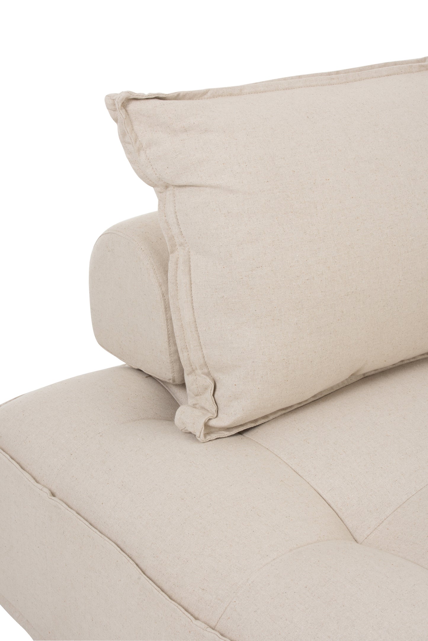 Zetel 1 Zit Poef Linnen Beige