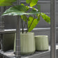 Bloempot Rond Keramiek Groen Large felika twee stuks