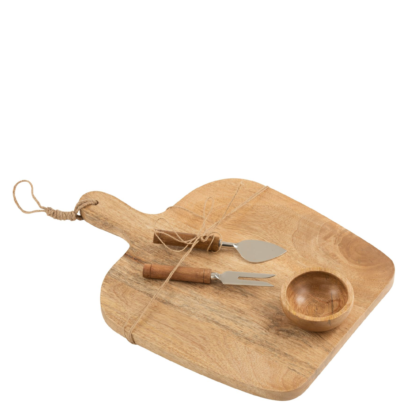 Cheese Board+Knife+Bowl Mango Wood Natural/White 