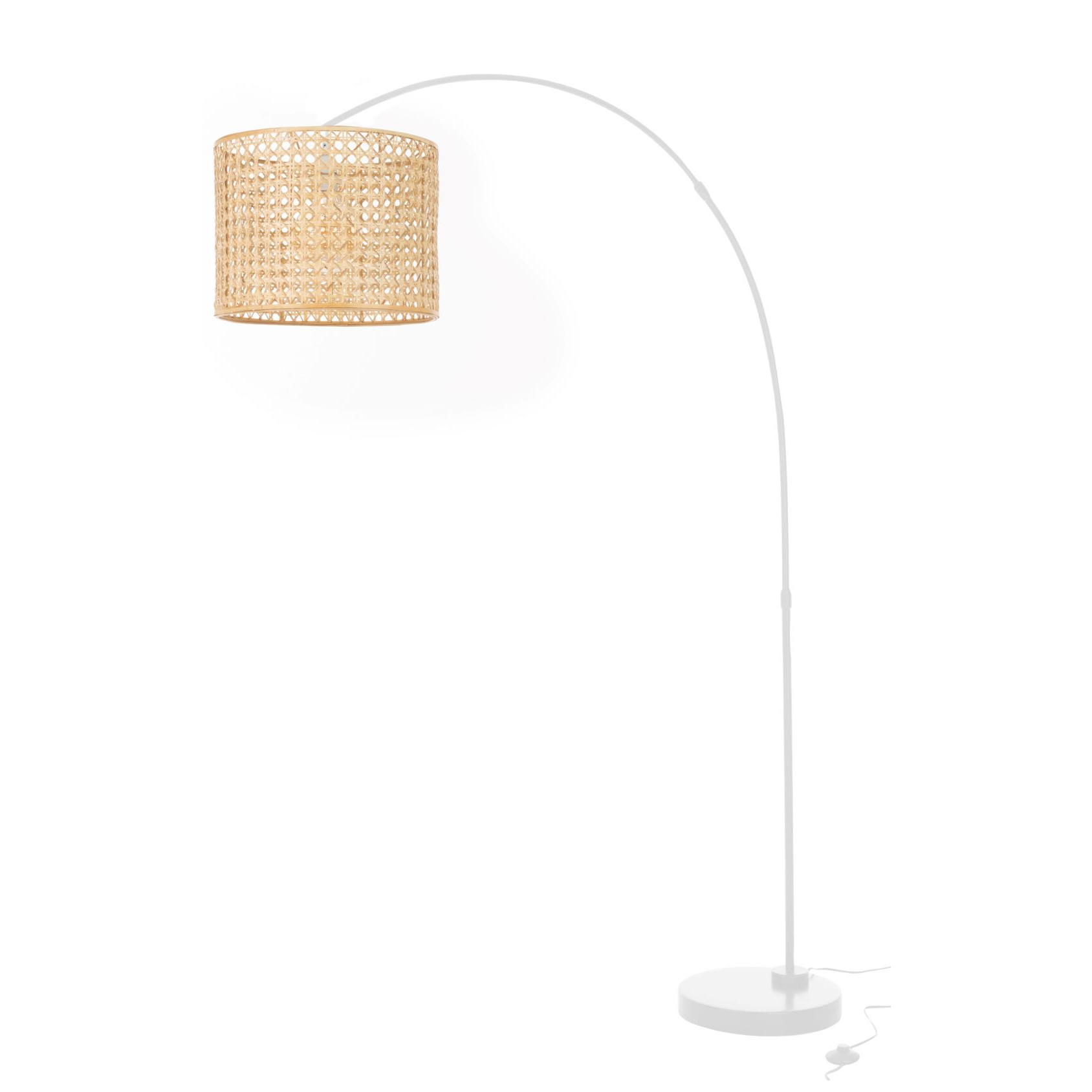 Lamp Staand Roma Bamboe Metaal Naturel Wit Jline Felika