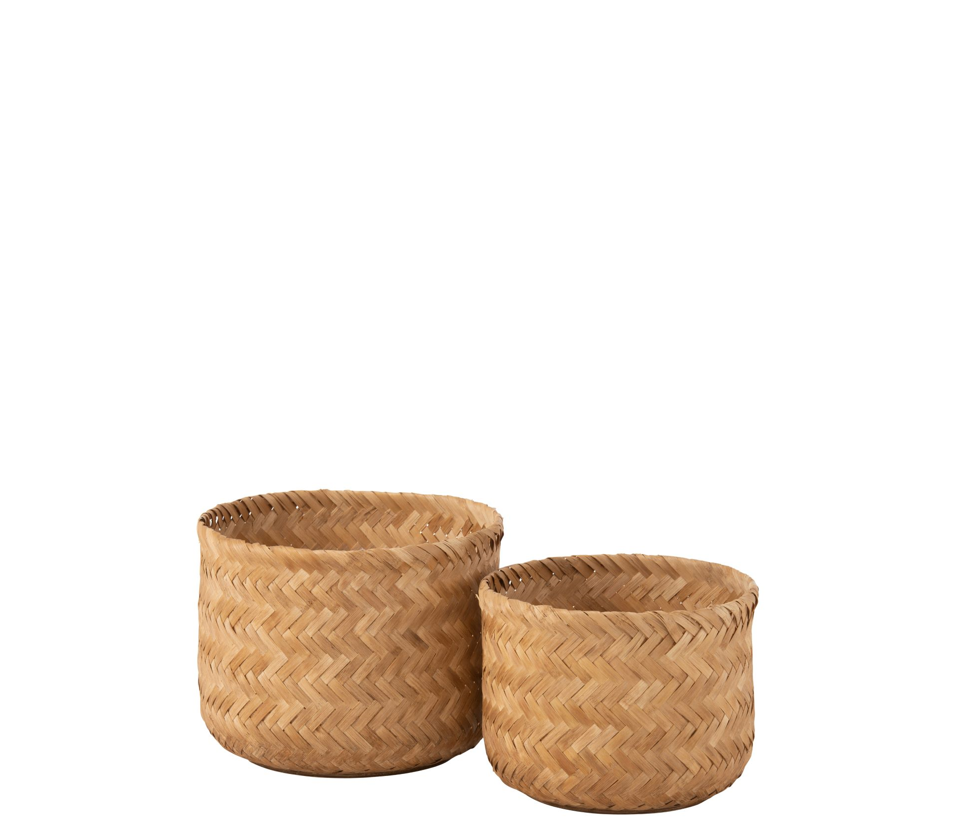 Set Van Twee Mand Bamboo Naturel