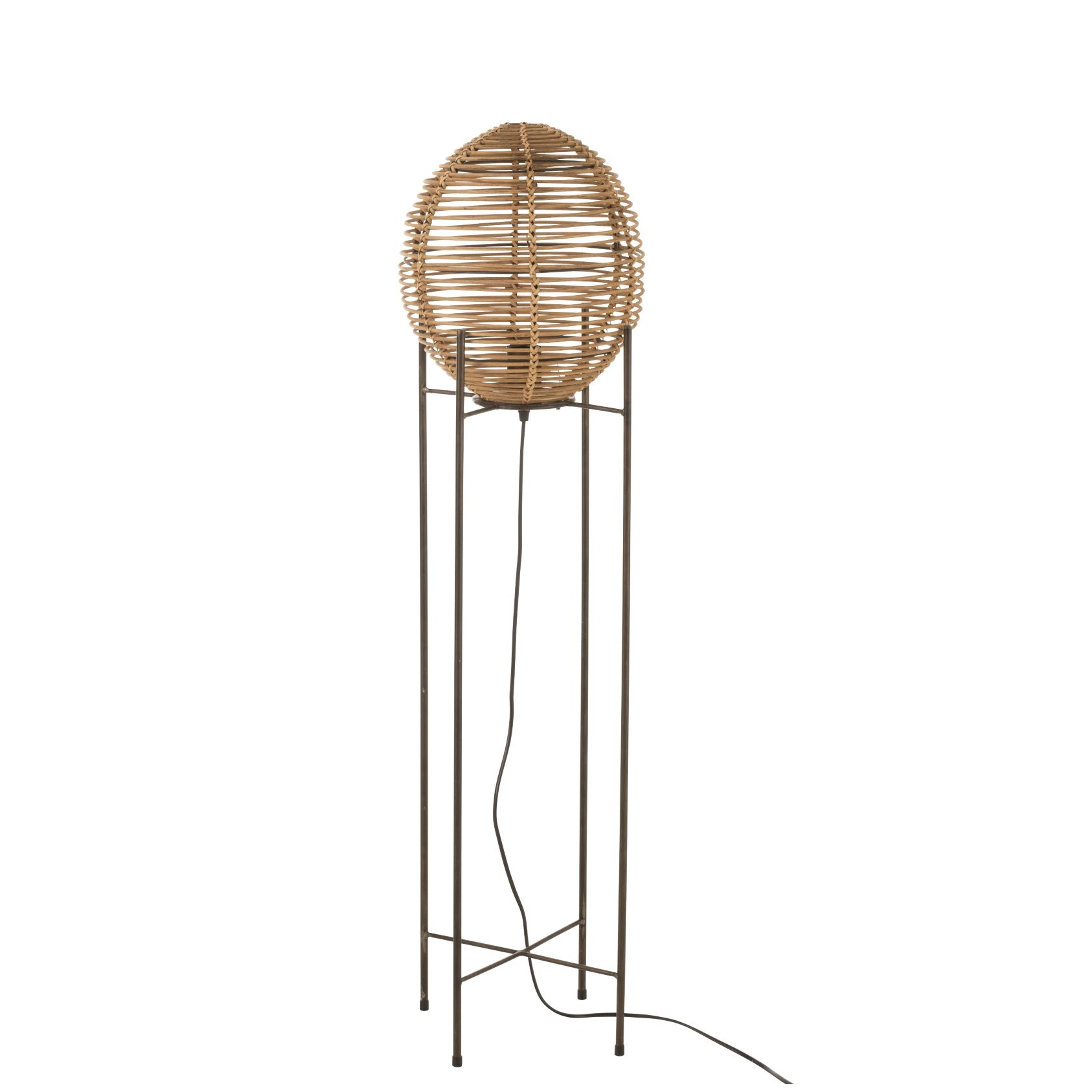 Staanlamp Op Frame Metaal Rattan Naturel Staanlamp Verlichting Jline Felika