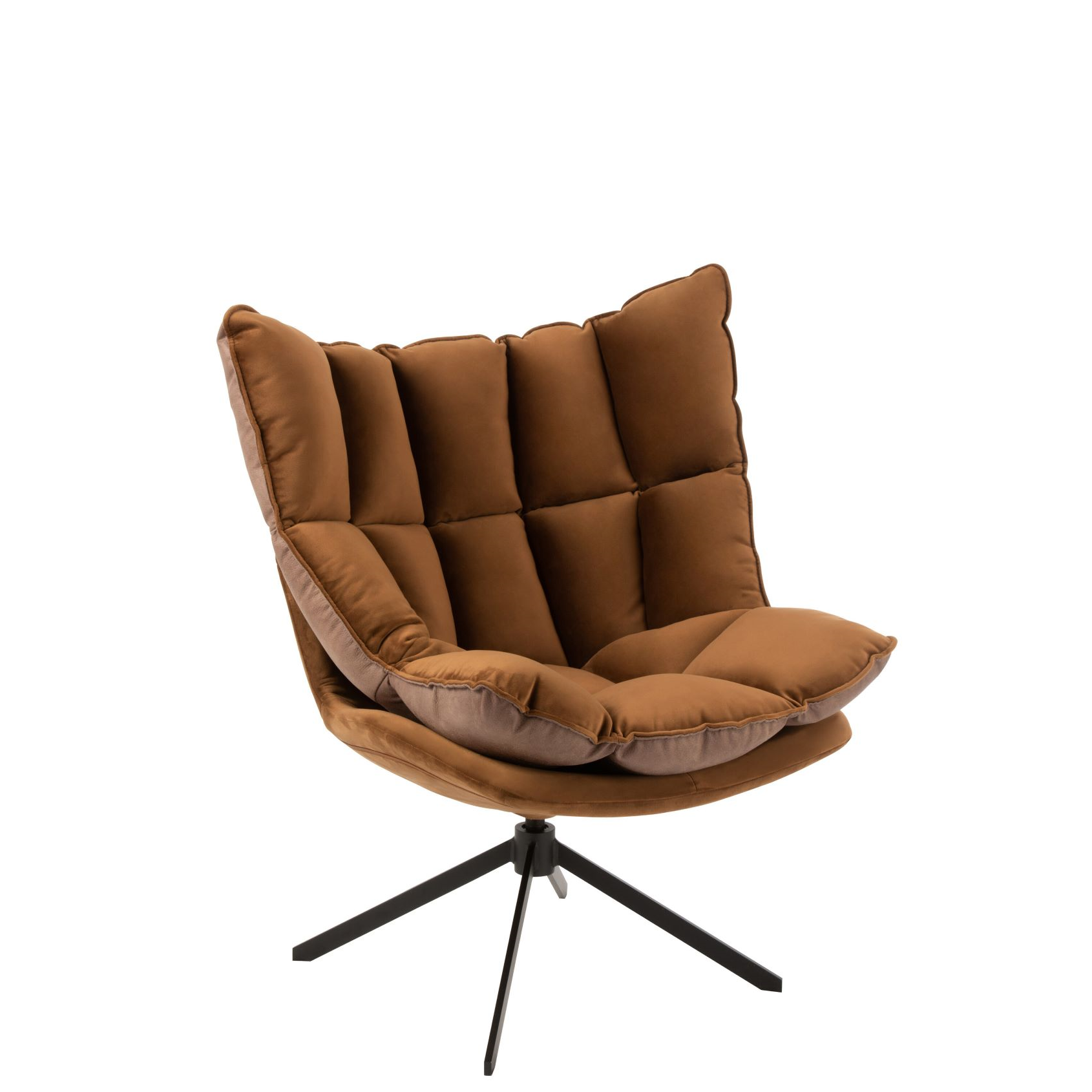 Stoel Relax Kussen Op Frame Textiel/Metaal Bruin