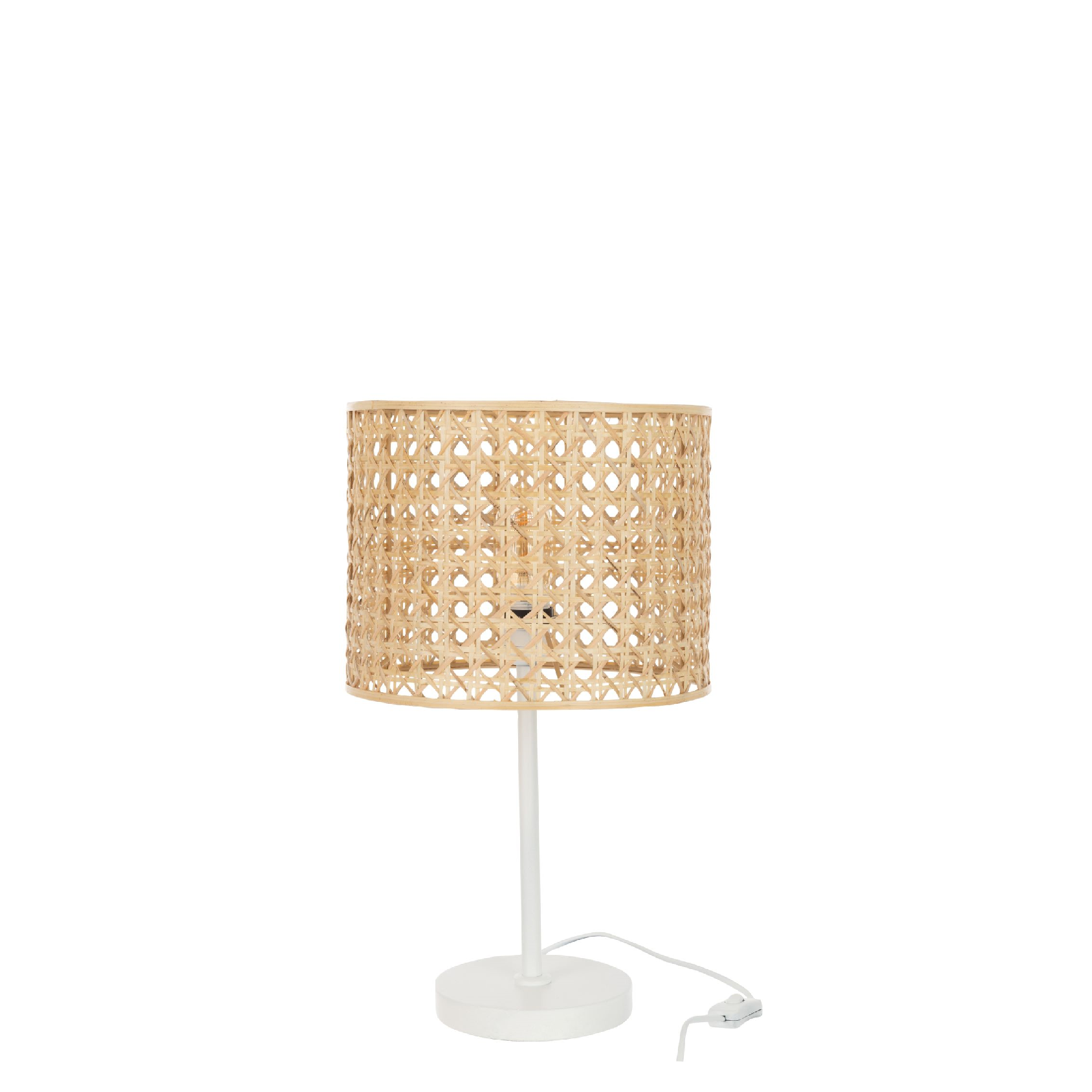 Tafellamp Roma Bamboe Metaal Naturel Wit Bureaulamp Kastlamp Verlichting Jline Felika