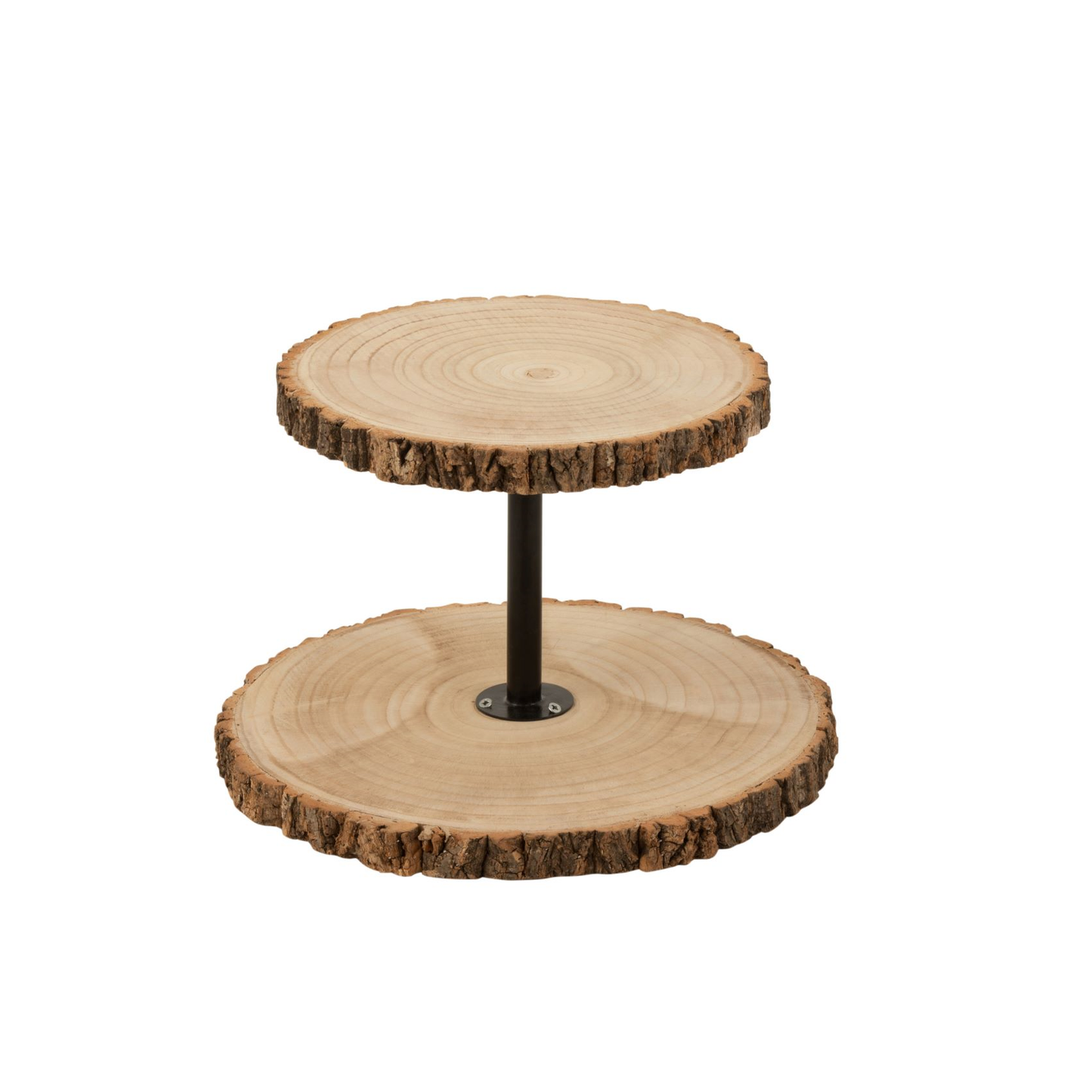 Plateau 2 Levels Round Paulownia Wood Natural 