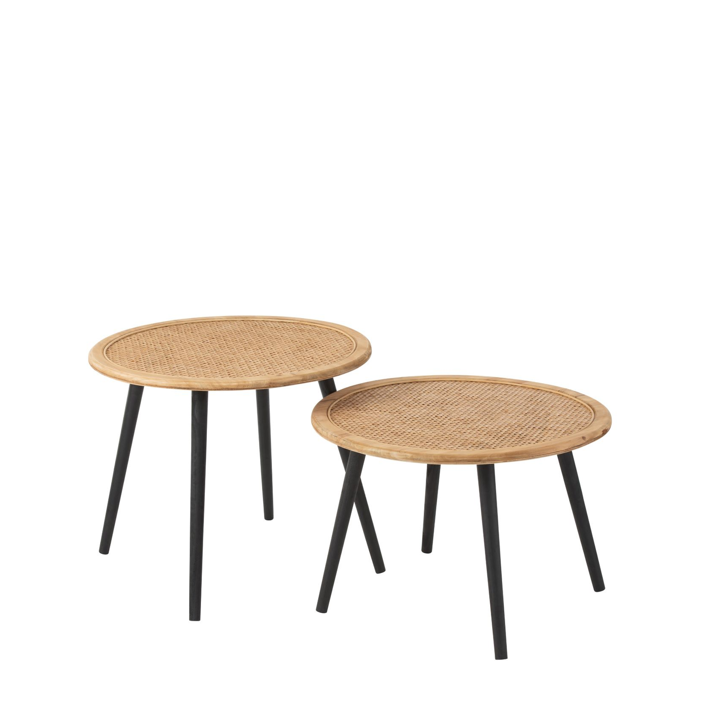 Set De Deux Guéridons Bambou Naturel 