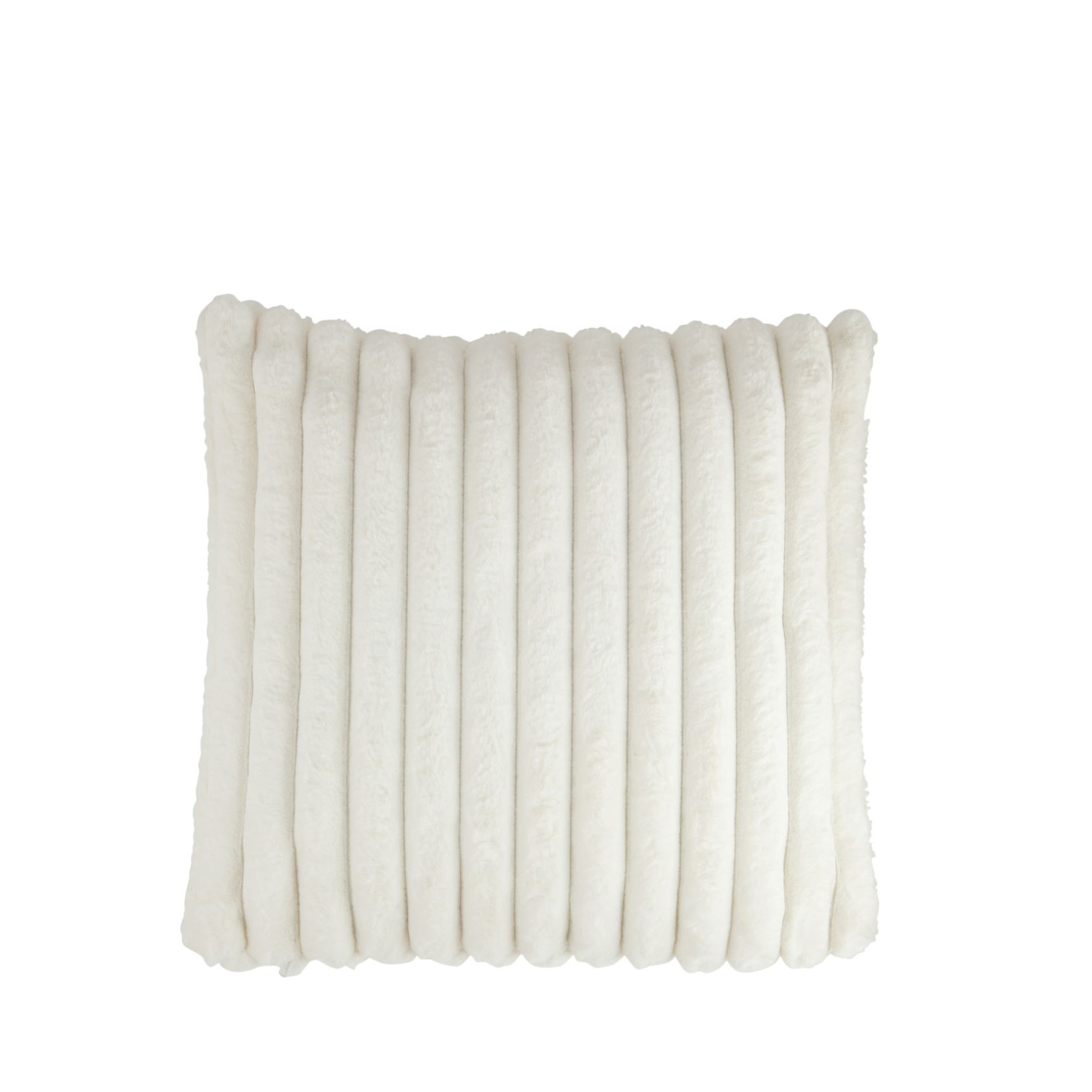 Coussin Velours Côtelé Polyester Blanc 