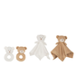 Doudou+Hochet Peluche Blanc/Beige Assortiment De 2 