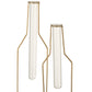 Vaasje 1 Tube Fles Metaal/Glas Goud Large en small felika